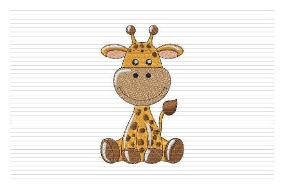 Baby Giraffe Embroidery: Sweet Design for Handmade Gifts