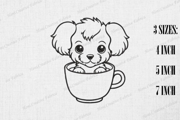Cute Poodle Dog in Coffee Cup Embroidery Design Review