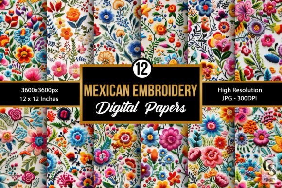 Mexican Flower Embroidery Digital Papers: A Designer Review