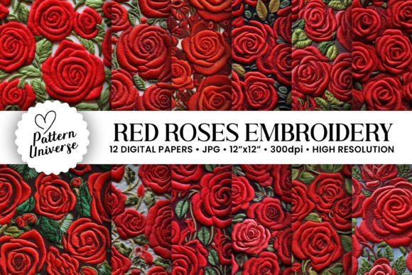 Roses Embroidery Flowers Digital Papers: A Seller’s Review